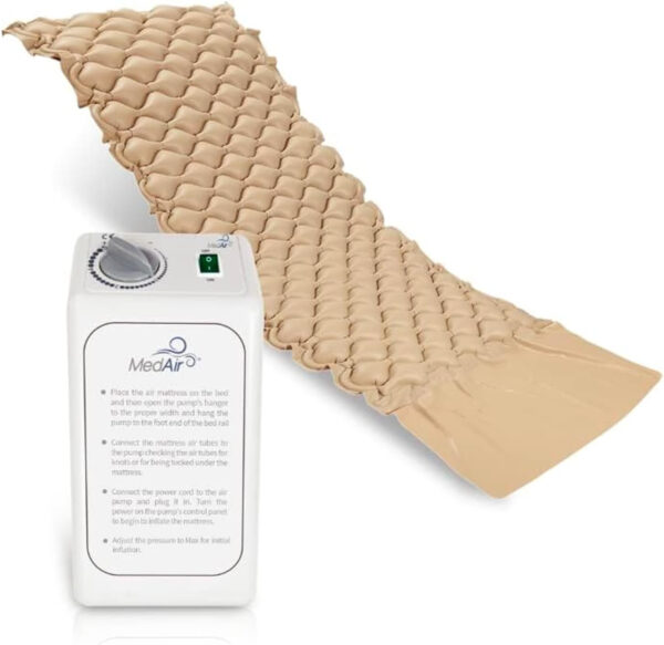 MedVance Premium Alternating Air Pressure Mattress Pad with Ultra Quiet Alternating Pump | Pressure Sore and Ulcer Prevention and Relief | Use on Medical, Hospital, or Standard Bed