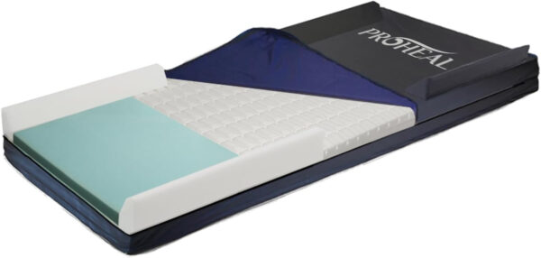 Memory Foam Hospital Bed Mattress for Pressure Redistribution, Raised Rails – 36″ x 80″ x 6″ x 3″ Rails – Multi-Tiered Memory Foam – Moderate to High Bed Sore Treatment Mattresses