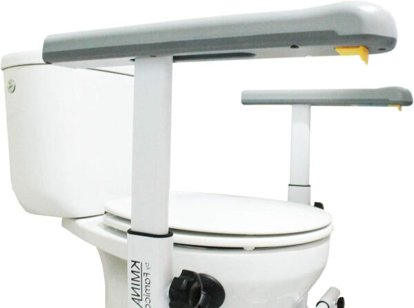 KMINA – Toilet Safety Rails for Seniors (330 lbs), Frame with Arms, Adjustable Height and Width, Grab Bars