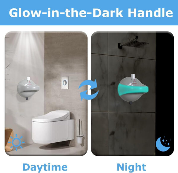 Safety Suction Shower Grab Bar, Glow in The Dark Shower Grab Bar with 418 Pounds Capacity, Shower Handles for Elderly Suction, Handicap Grab Bar for Bathroom, Bathtub, Toilet, Gray