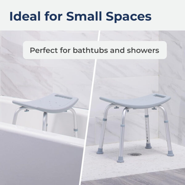 Drive Medical RTL12203KDR Shower Chair, Adjustable Shower Stool with Suction Feet, Shower Seat for Inside Tub, Bathroom Bench, 300 LB Weight Capacity