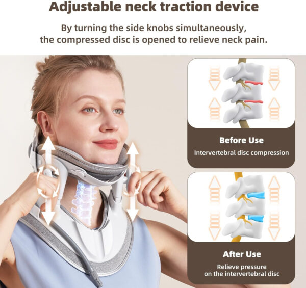 zenopax Cervical Neck Traction Device, Neck Stretcher for Neck Traction and Support, with Air Pump and 8 Built-in Airbag Support, Adjustable Neck Traction Devices for Home Use to Relieve Neck Pain