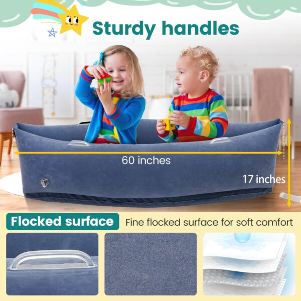Sensory Chair for Kids, 60″ Inflatable Peapod Sensory Chair, Sensory Pod for Autistic Children, Sensory Toys Gift, with Electric Air Pump (Navy Blue)