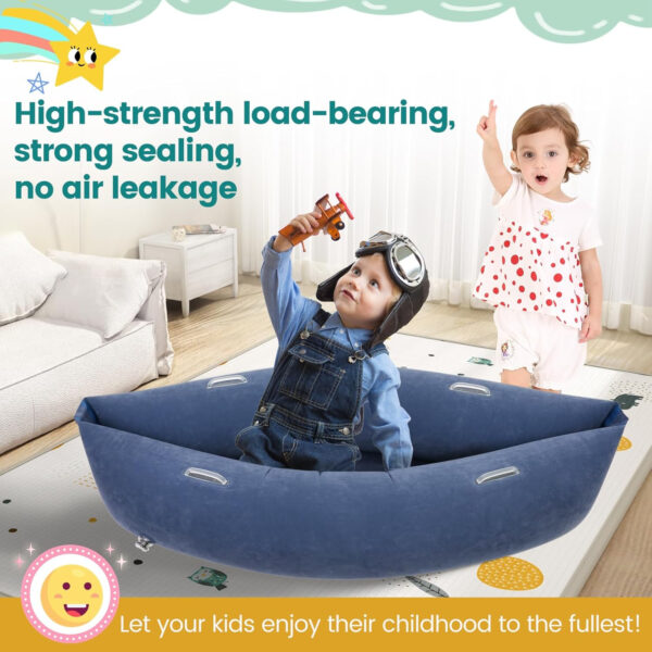 Sensory Chair for Kids, 60″ Inflatable Peapod Sensory Chair, Sensory Pod for Autistic Children, Sensory Toys Gift, with Electric Air Pump (Navy Blue)