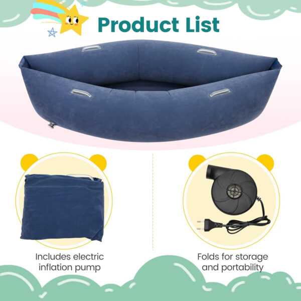 Sensory Chair for Kids, 60″ Inflatable Peapod Sensory Chair, Sensory Pod for Autistic Children, Sensory Toys Gift, with Electric Air Pump (Navy Blue)