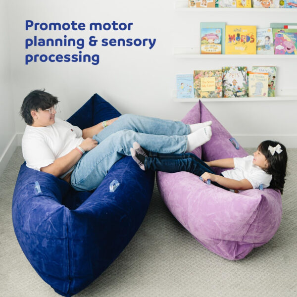 Fun and Function Air-Lite Cozy Canoe – Inflatable Sensory Peapod for Sensory Needs – Sensory Chair Compression Canoe for Kids Ages 3+ – Sensory Furniture – Purple – Medium