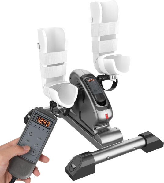 Motorized Pedal Exerciser Bike with Leg Support,Mini Electric Under Desk Exercise Physical Therapy Workout Peddler Exerciser Assisted Recovery Equipment for Arm, Knee,Foot Injuryer,Elderly