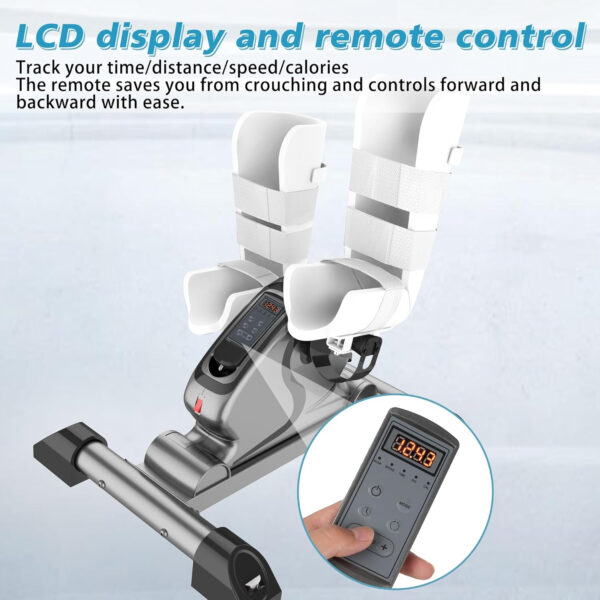 Motorized Pedal Exerciser Bike with Leg Support,Mini Electric Under Desk Exercise Physical Therapy Workout Peddler Exerciser Assisted Recovery Equipment for Arm, Knee,Foot Injuryer,Elderly