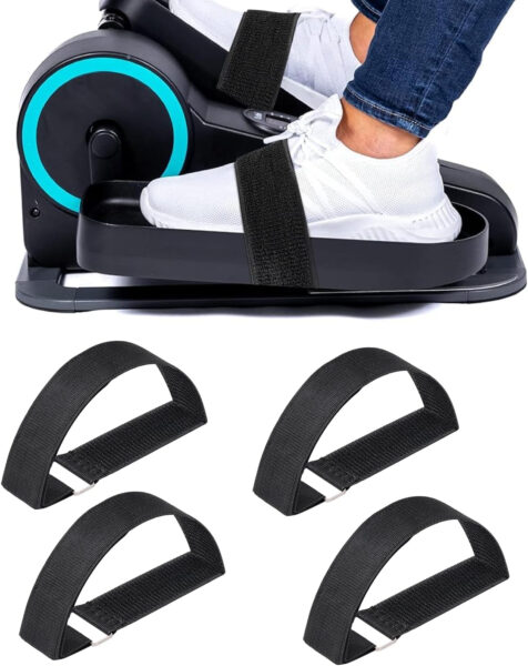 4 Pcs Ellipse Leg Exerciser Machine Pedal Straps, Under Desk Elliptical Peddler Foot & Leg Pedal Bands for Seniors, Se & Stability Foot Strap for Electric Ellipse Equipment Home Office Accessories