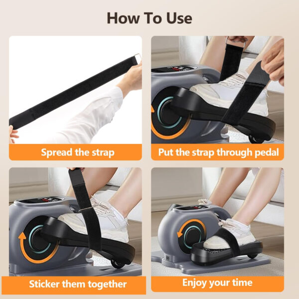 4 Pcs Ellipse Leg Exerciser Machine Pedal Straps, Under Desk Elliptical Peddler Foot & Leg Pedal Bands for Seniors, Se & Stability Foot Strap for Electric Ellipse Equipment Home Office Accessories