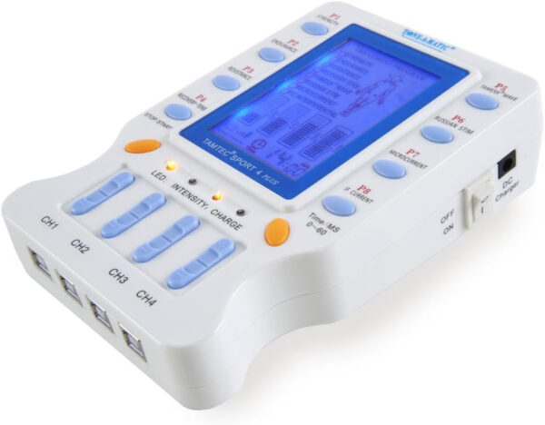 TAMTEC Sport 4 Plus – Electronic Muscle Stimulator EMS TENS 4 Channel Unit with Multiple Programs Including EMS, Active Recovery, Interferential (IFC), Russian Stimulation, MicroCurrent