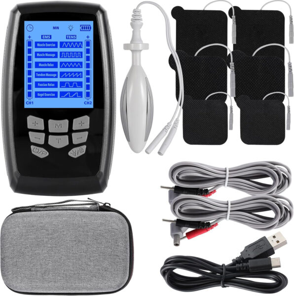 TENS Unit Muscle Stimulator and EMS Pelvic Floor Muscle Exercise. Multifunctional Impulses to Pain Relief for Muscle,Joints and Muscle Strengthening Training.Specialized Storage Gift Box.(DJE2A0)
