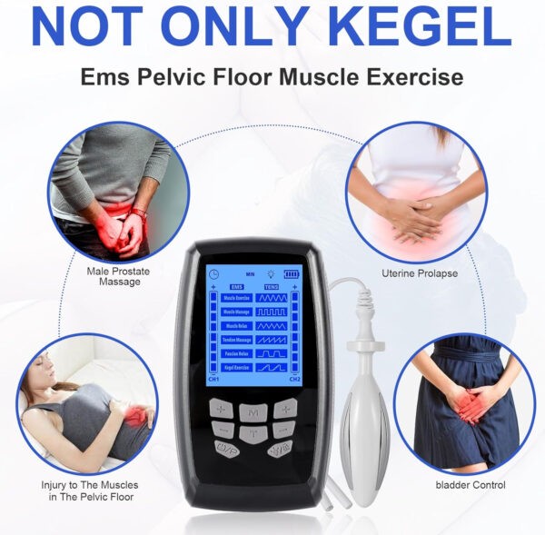 TENS Unit Muscle Stimulator and EMS Pelvic Floor Muscle Exercise. Multifunctional Impulses to Pain Relief for Muscle,Joints and Muscle Strengthening Training.Specialized Storage Gift Box.(DJE2A0)