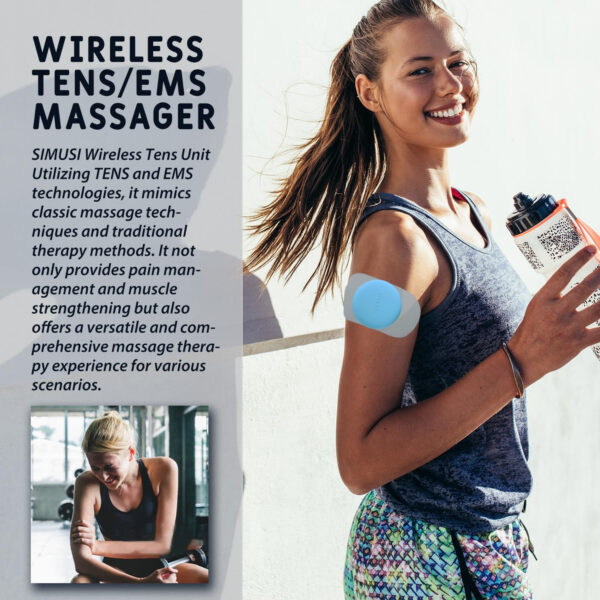 Wireless Tens Unit Muscle Stimulator, 18 Modes Electronic Stimulator Physical Therapy Tens Machine for Foot, Shoulder, Neck, Sciatica and Back Pain Relief, Controlled via App or Remote