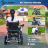 Electric Wheelchair for Adults Lightweight Foldable Power Wheelchairs, Motorized Wheelchair with One-Click Mute Function and SOS Alert Button, Travel Size, Airline Approved - Image 18