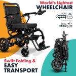 MaritSA Intelligent Lightweight Foldable Electric Wheelchair, Travel Size, Weights only 40 lbs - Serviced from USA - Detachabe Battery - 500W Motor Power - Image 11