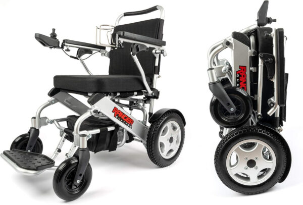 Porto Mobility Ranger Quattro Ultra 600W Motor Exclusive Lightweight Foldable Electric Wheelchair, Weatherproof, Stronger, Longer Range Super Horse Power, Dual Motor, All Terrain