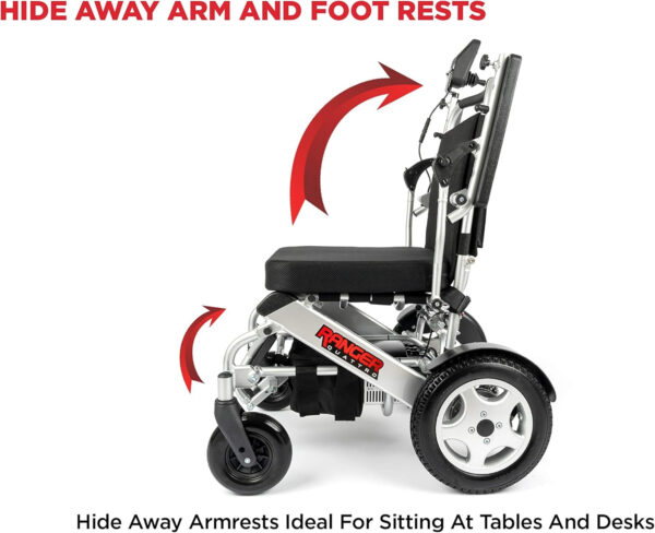 Porto Mobility Ranger Quattro Ultra 600W Motor Exclusive Lightweight Foldable Electric Wheelchair, Weatherproof, Stronger, Longer Range Super Horse Power, Dual Motor, All Terrain