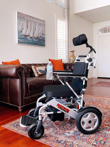 Porto Mobility Ranger Quattro Ultra 600W Motor Exclusive Lightweight Foldable Electric Wheelchair, Weatherproof, Stronger, Longer Range Super Horse Power, Dual Motor, All Terrain
