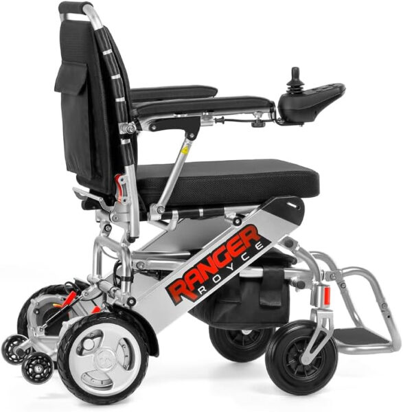 Porto Mobility Ranger Royce World’s Lightest (only 40lbs) Ultra Portable, Most Compact Foldable Power Wheelchair,Weatherproof, Dual Motor Airplane Ready Folding Electric Wheelchair