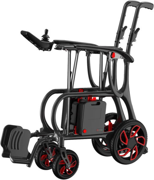 Ranger Aero: The Lightest (26lbs) Full Carbon Folding Electric Wheelchair with Remote Control