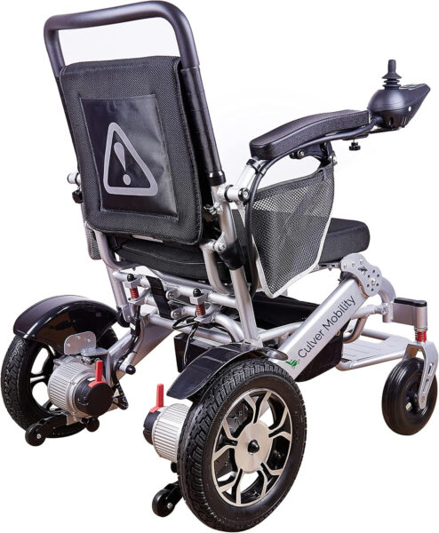 Culver Mobility Wolf Electric Wheelchair for Adults, All Terrain Lightweight Foldable Wheelchairs XL, FSA HSA Eligible Power Motorized Electric Wheel Chair, Remote Control Mobility Aid (Grey)