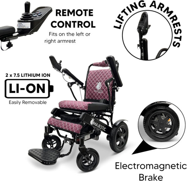 Electric Wheelchairs for Adults, 330 lbs Capacity, Up to 19 Miles Range, 20″ Wide Seat,Lightweight Wheelchair for Seniors,Remote Controlled Wheel Chair,Airline and Cruise Approved, IQ-9000 by Majestic
