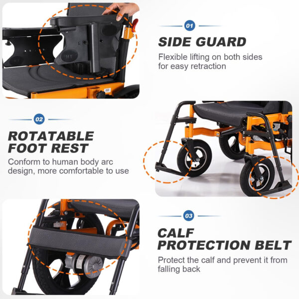 Widen Electric Wheelchairs for Adults 330lb, 16″ Big Front Wheel,20” Seat Width Motorized Wheelchair, 500W Foldable Wheelchair, Foldable Wheelchairs for Adults