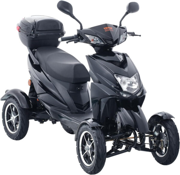 VEVOR Heavy Duty 4-Wheel Mobility Scooters for Seniors & Adults 450lbs Capacity – 40 Miles 3-Speed Long Range, 500W All Terrain Electric Recreational Scooter Wheelchair with 20° Max Climbing Capacity