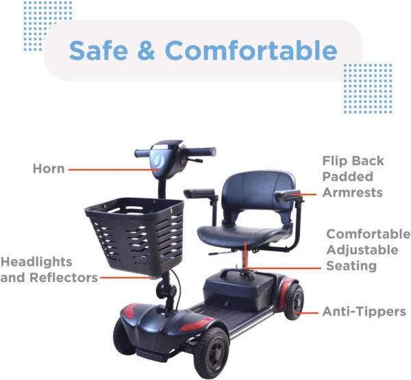 Journey Adventure Mobility Scooter – Lightweight, Electric, Motorized Travel Scooter for Adults & Seniors – Blue