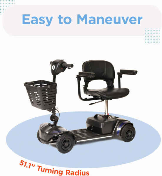 Journey Adventure Mobility Scooter – Lightweight, Electric, Motorized Travel Scooter for Adults & Seniors – Blue