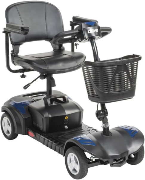 Drive Medical Spitfire Scout 4-Wheel Travel Mobility Scooter with 5 Year Extended Warranty (20 AH Battery (15 Mile Range))