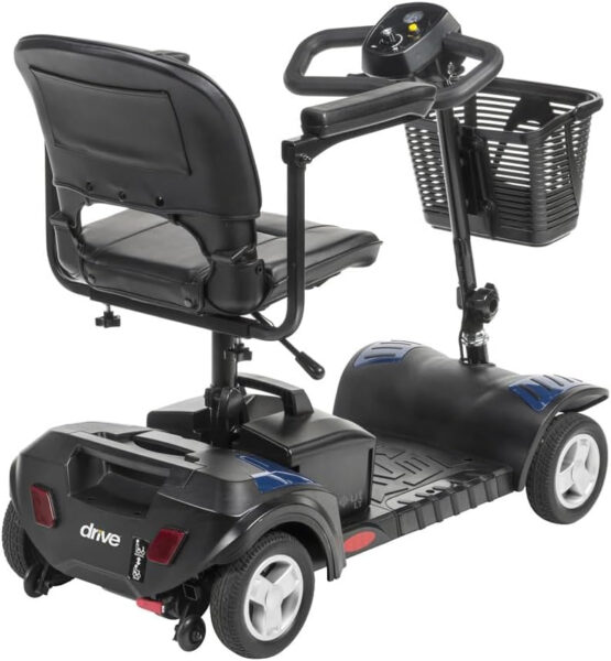 Drive Medical Spitfire Scout 4-Wheel Travel Mobility Scooter with 5 Year Extended Warranty (20 AH Battery (15 Mile Range))