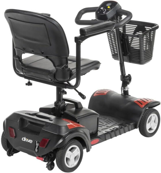 Drive Medical Spitfire Scout 4-Wheel Travel Mobility Scooter with 5 Year Extended Warranty (20 AH Battery (15 Mile Range))