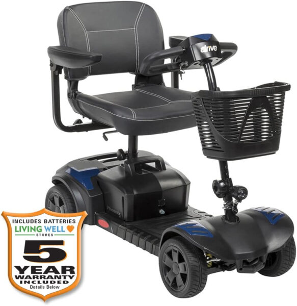 Phoenix 4 Wheel Heavy Duty Scooter by Drive Medical, 20” Wide Seat Includes 5 Year Protection Plan