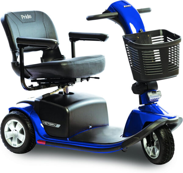 Pride Victory 10 3-Wheel Heavy Duty Mobility Scooter with Extended Warranty (Color Blue)