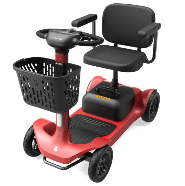 S1 Mobility Scooter for Adults, 4-Wheel Mobility Scooter – 25 Miles Range, 6 mph, Smart Safety Features, Good Legroom, Rotating Swivel Seat, Headlight, Basket, Charger Included