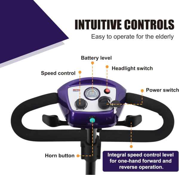 Mobility Scooters Metro Mobility M1 Purple Featherlite Mobility Scooter Fold Scooter for