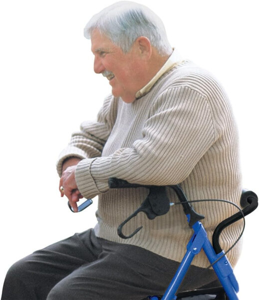 Hugo Mobility Portable Rollator Walker with Seat, Backrest and 8 Inch Wheels, Blue