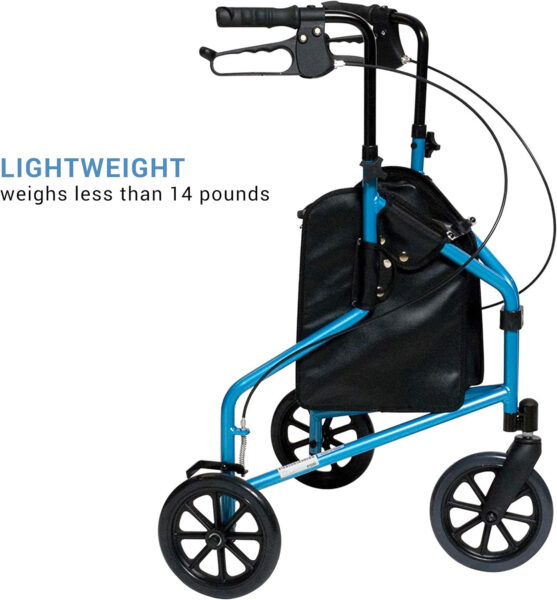 Lumex 3 Wheel Cruiser – Lightweight & Narrow Three Wheel Walkers for Seniors & Tight Spaces