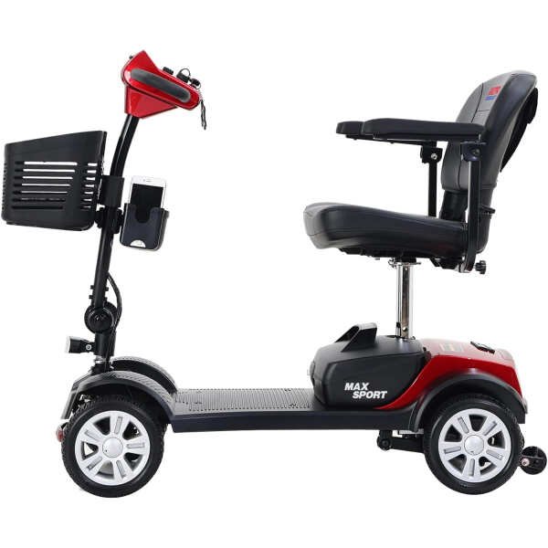 Metro Mobility Outdoor Compact Seniors Scooter, Foldable Electric Mobility Wheelchair with 2 in 1 Cup Holder and Phone Holder.