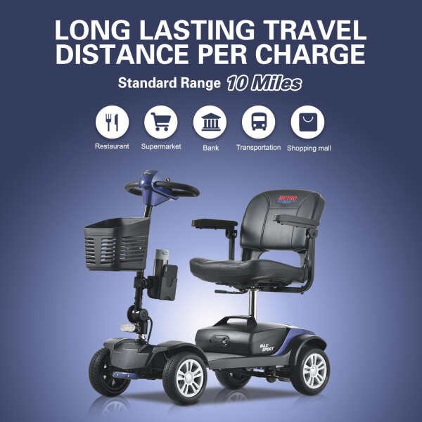 Metro Mobility Scooters, Electric Mobility Scooter for Adults and Seniors, 300 lbs Max Weight, Long Range Power Extended Battery