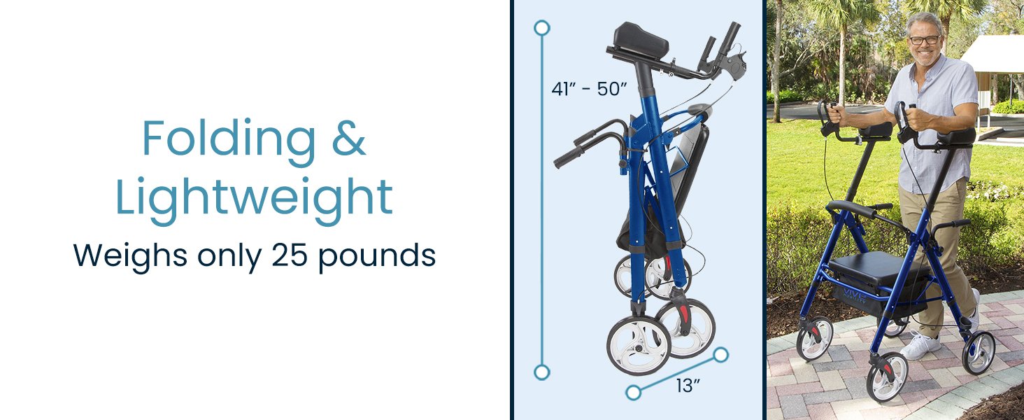 Upright Walker Featuring Lightweight, Folding Design & Weighs 25 lbs.